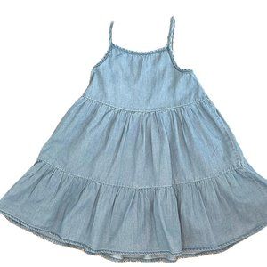 Girls Light Denim Tier Dress 3T